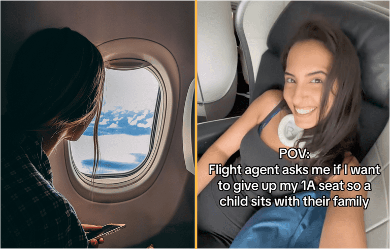 Woman divides opinion after refusing to swap seats so child can sit with their family