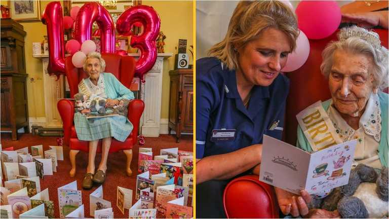 War veteran, 103, receives 900 birthday cards from strangers after care home appeal