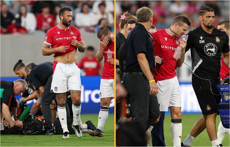 Wrexham’s Paul Mullin rushed to hospital after puncturing lung in Man United game