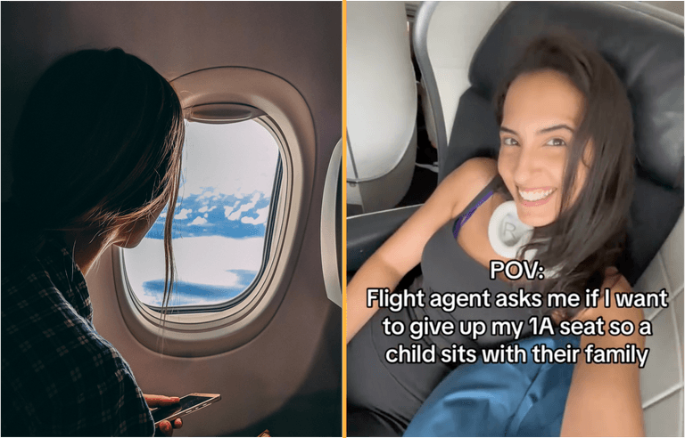 Woman divides opinion after refusing to swap seats so child can sit with their family