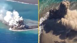 World's newest island appears after underwater volcanic eruption