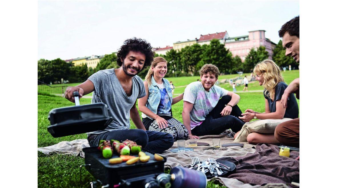 This portable, lightweight grill is perfect for small gardens. 