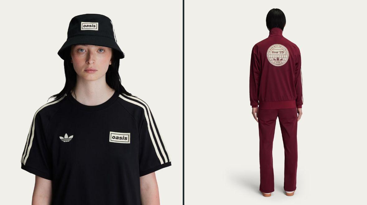 Adidas x Oasis collection bucket hat and tracksuit
