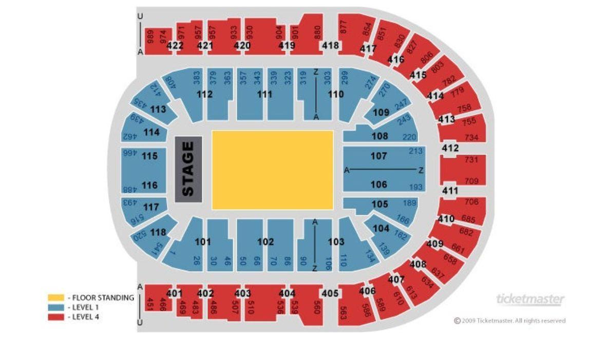 Seating plan for Def Leppard's UK tour dates.