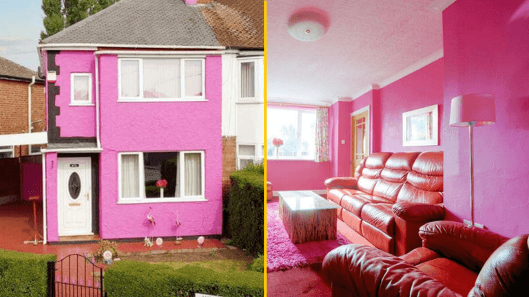 ‘Barbie house’ where every room is bright pink goes up for sale on UK street ‘Barbie house’ where every room is bright pink goes up for sale on UK street