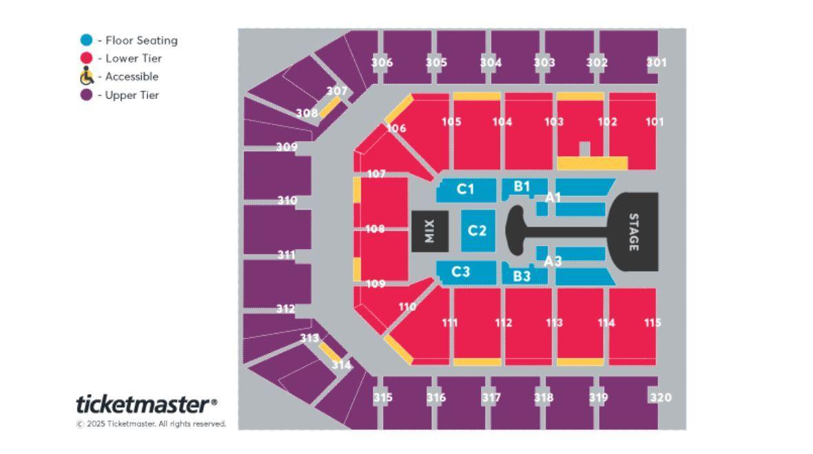 Co-op Live seating plan for Lady Gaga
